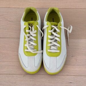 Guizio Puma Green-Trim White Mesh Sneakers